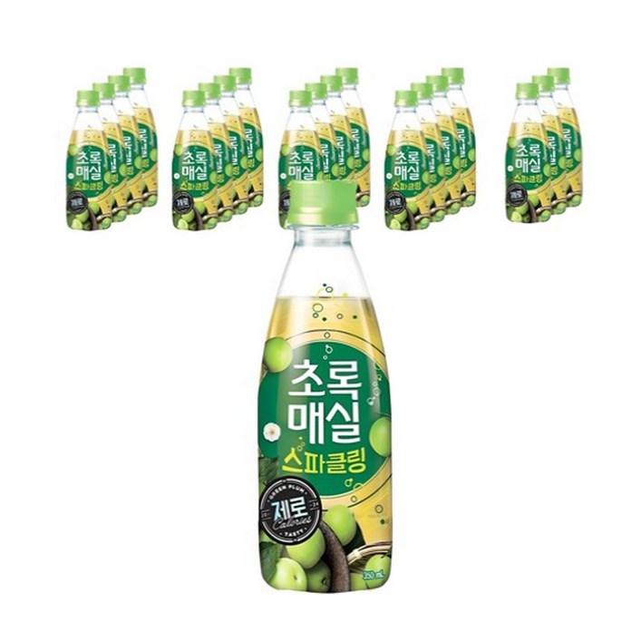 초록매실 스파클링 제로, 350ml, 20개