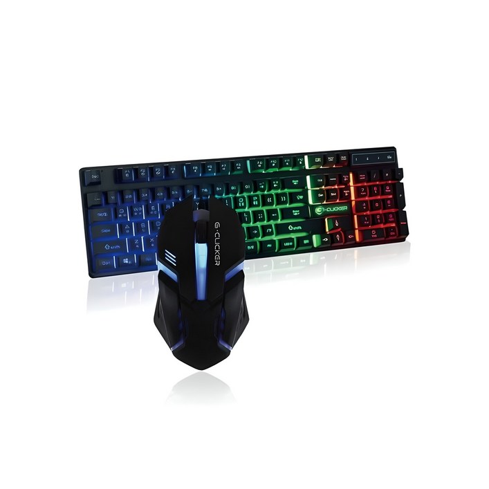 지클릭커 GMK-180 유선 키보드 마우스 세트 (USB), 블랙, GMK-180, 일반형