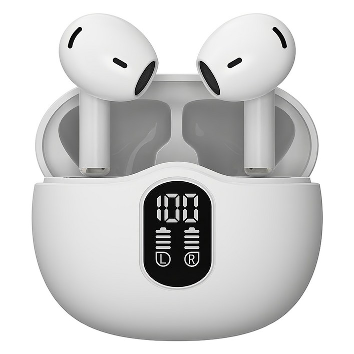 블라우풍트 Ai ENC 노이즈캔슬링 LED 블루투스 5.4 오픈형 이어폰, BLPBE363W, 화이트