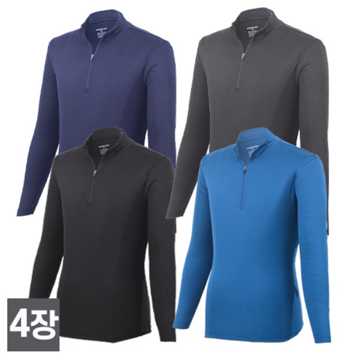 워킹맨 아울렛 4세트 봄 가을 시즌 쾌적한 쿨론 집업 티셔츠 AS227