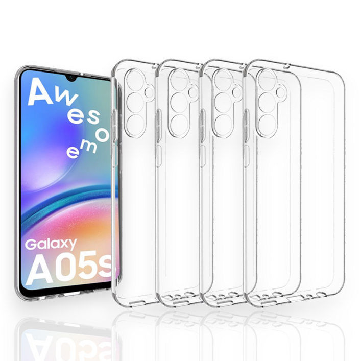 갤럭시 A05S 크리스탈 클리어 슬림핏 투명 케이스 4개 SMA057