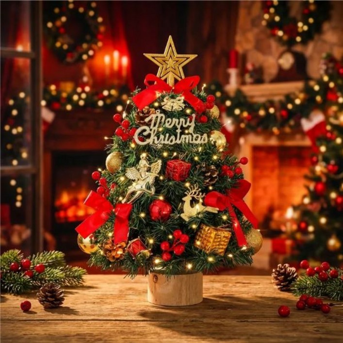 [5시건 당일출고] 26년 FOOI 프리미엄 크리스마스 미니트리 풀셋트 45/60cm, 레드