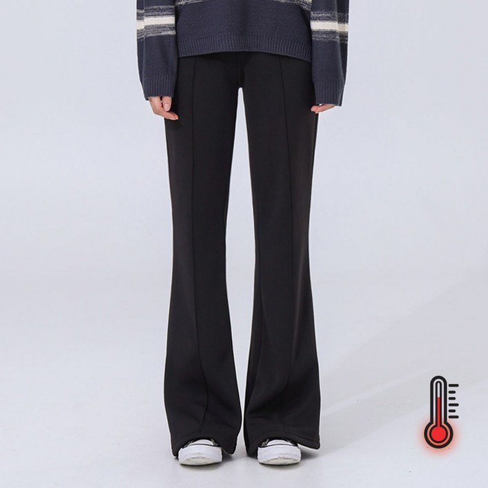 arua 여성용 레직 세미부츠컷 융털 기모 트레이닝 팬츠