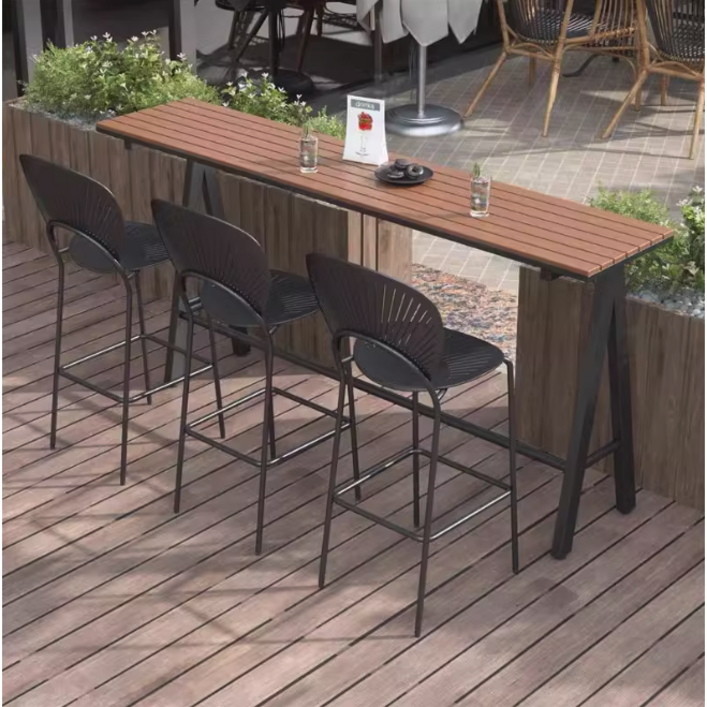 cnpo 야외 바테이블 홈바 창가 방수 아일랜드 카페 탁자 루프탑, 블랙