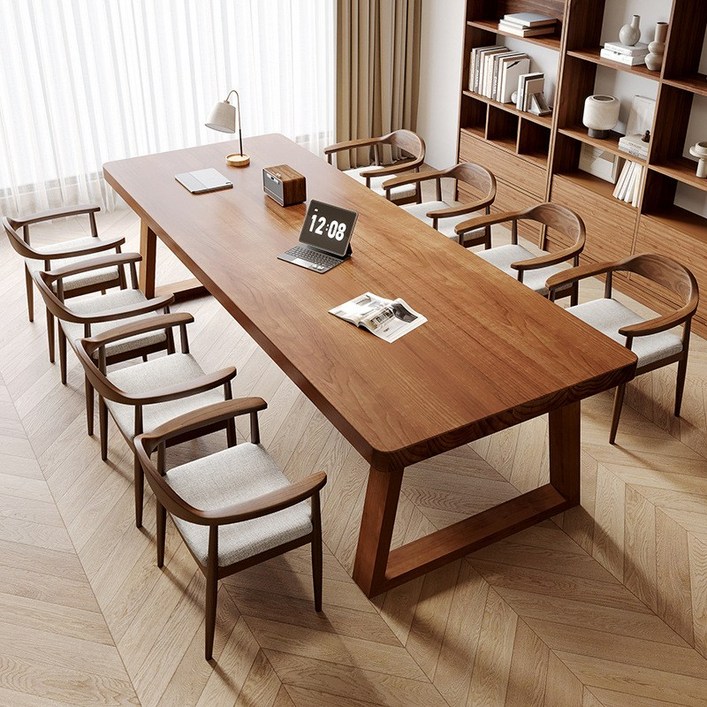 8인용 대형 회의 테이블 우드슬랩 식탁 소나무 원목, 월넛