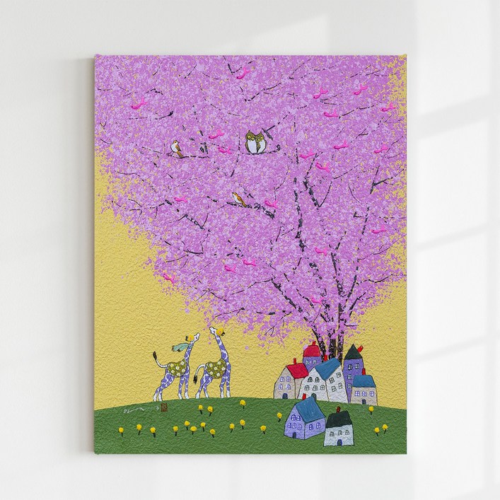인메이블 복들어오는 두요 김민정 작가 19종 1019번 그림 캔버스 아름다운 행복 인테리어 메탈 액자 집들이 거실 자취방 선물