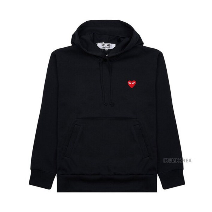 꼼데가르송 명품 FW24 공용 하트 와펜 후드티셔츠 AX T174 051 1 BLACK AXT1740511BLACK