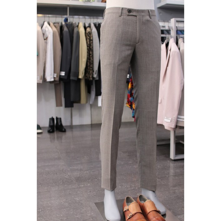 BON 슬랙스 BN3MP170BE 베이지 솔리드 벌집 조직 여름 정장 바지