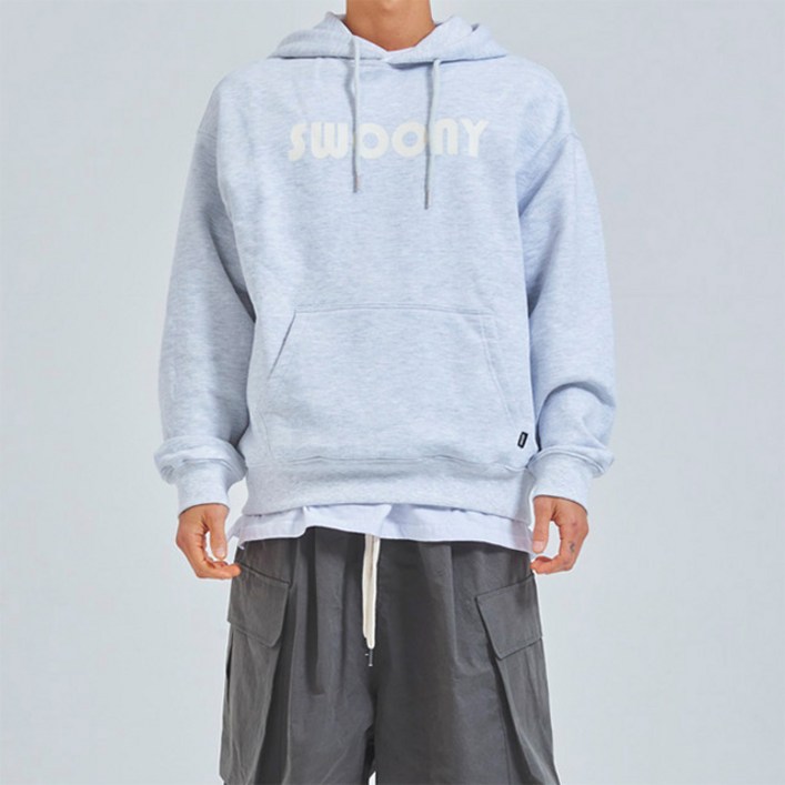 [SWNY]베이직 오버핏 후드티 남여공용 커플룩 시밀러룩 캐주얼 트레이닝