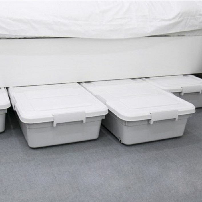 침대밑수납 언더베드 언더리빙박스 (3세트), 3개, 그레이 35L(16cm)