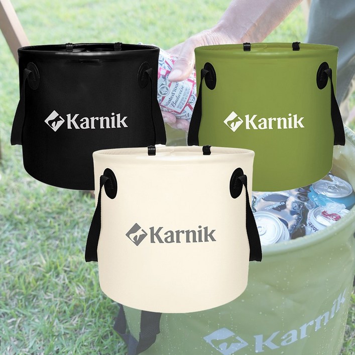 카르닉 캠핑 접이식 설거지통 28L 단품, 메쉬망세트카키