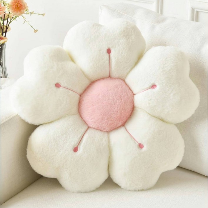 Susielady 꽃 모양 방석 꽃술 쿠션 소파 의자 장식 방석 쿠션