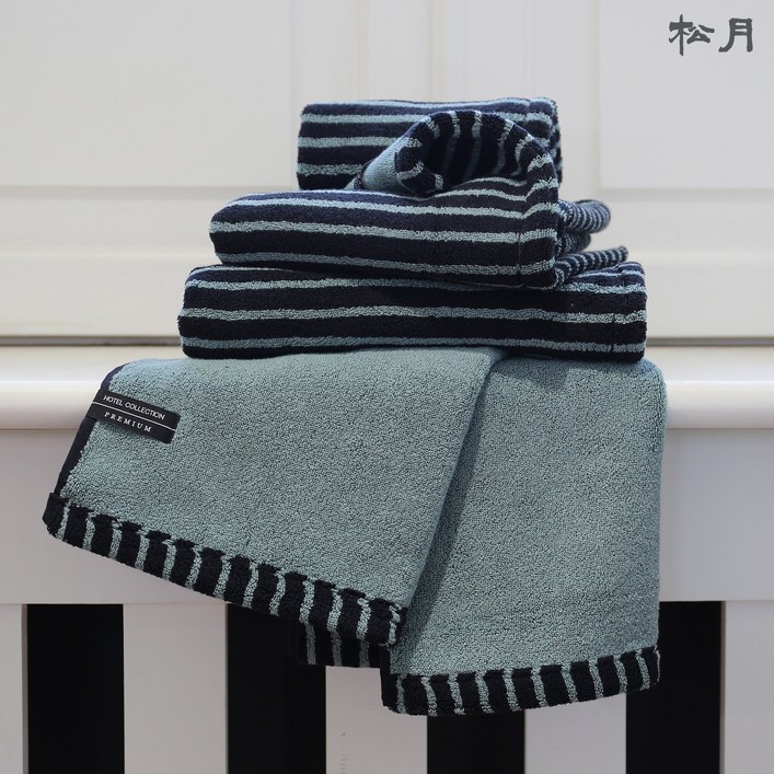 송월타올 스트라이프 줄무늬 수건 220g 570GSM, 5개, 블랙 송월타올 스트라이프 줄무늬 수건 220g 570GSM, 5개, 블랙