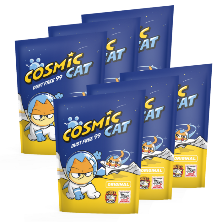 코스믹캣 오리지널 벤토나이트 고양이모래 6kg 총 6봉총 2박스 배송, 6kg, 6개, 무향