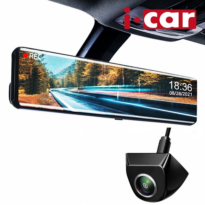 4K 12인치 2채널 룸미러 블랙박스 순정형 카메라, 메모리카드, 64GB