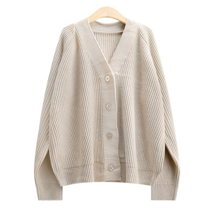 테리스 브이넥 오버핏 니트 가디건 5color