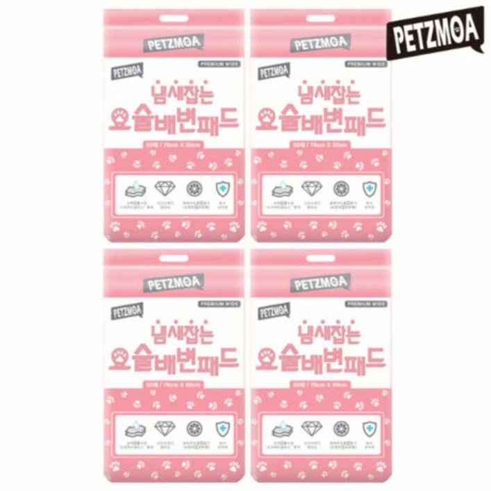 D)페츠모아 냄새잡는 요술배변패드 와이드 (50매X4팩, 총 200매)