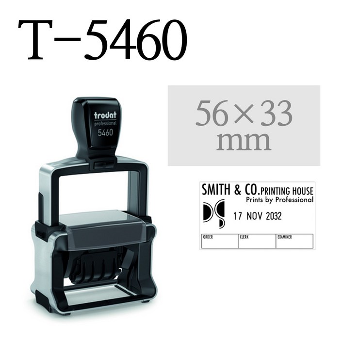 Trodat 트로닷 고급 사업자 명판 영수증 도장 T5460 56x33mm, 1개, 적색