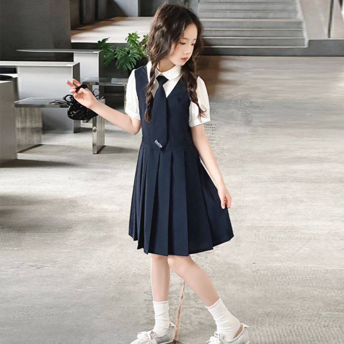 해피델리 주니어 파이얀 클래식 주름 원피스  초등학생 아동 유아 여자아이 여름 반팔티 스커트