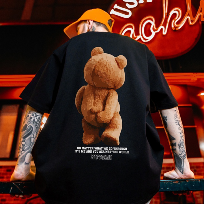2XL5XL 블루제이 순면 빅사이즈 오버핏 프린팅 반팔티