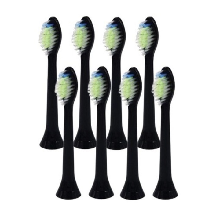 필립스 전용 전동칫솔 호환리필모 HX6911 HX6920 HX6921 호환 칫솔모 블랙, 8개입, 필립스 블랙