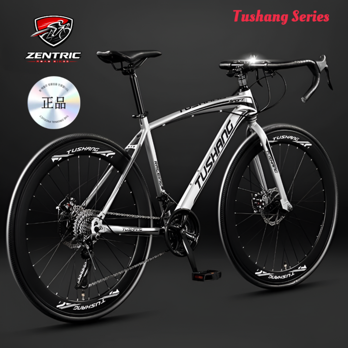 젠트릭 투생 700C 로드자전거 27단 다이내믹 가벼운 입문용 편안한 라이딩, 1개, 174cm, 2. ZE-메탈릭 그레이