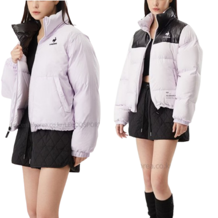 매장정품 르꼬끄 남성 여성 공용 경량 구스 다운 점퍼 양면 패딩 QO423GDJN3, 라이트퍼플