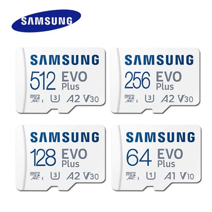 메모리카드 SAMSUNG EVO PLUS MicroSD 카드 128G 256GB 512GB A2 V30 U3 TF 64GB A1 V10 U1 전송 속도 130MB 메모리 전화 용