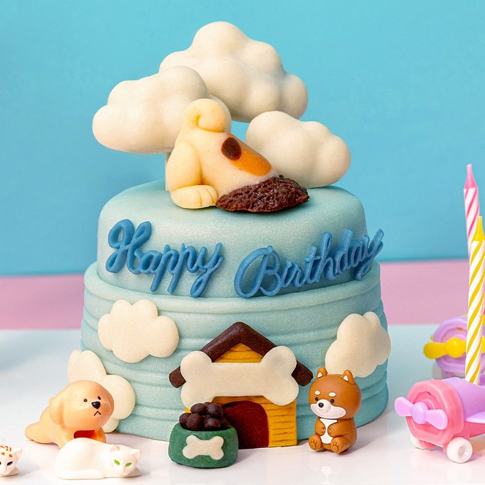 견우재 강아지 케이크 수제 생일 간식, 1개, 700g, 구름 케이크