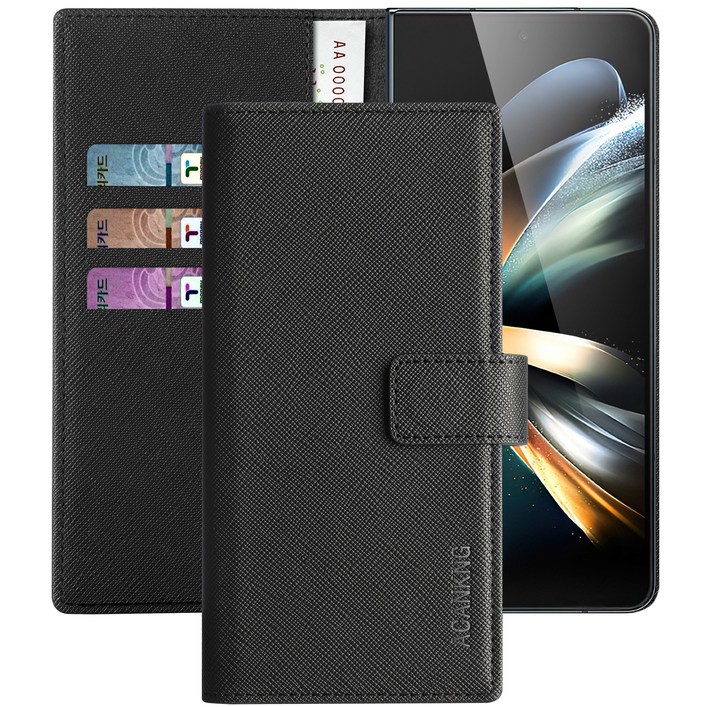 아칸크 삼성 갤럭시 z폴드3 z폴드4 5G 지갑형 가죽 카드수납 다이어리 휴대폰리 케이스 galaxy z fold 3 fold 4 Leather wallet case 적용