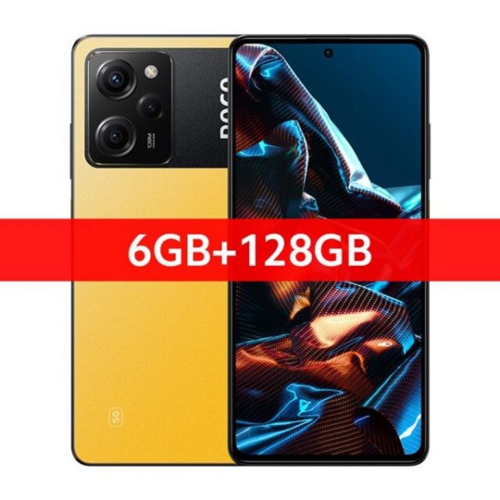 당일출고 포코 X5 프로 5G 글로벌 버전 휴대폰 스냅드래곤 778G 120Hz AMOLED 108MP 카메라 67W 6GB RAM 128GB ROM 8GB 256GB 1190, 128GB Yellow, 옐로우