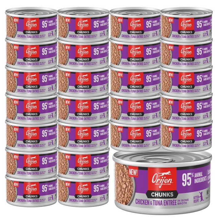 오리젠 고양이 주식캔 치킨 튜나 키튼 orijen 캣 습식사료, 85g, 24개, 닭참치