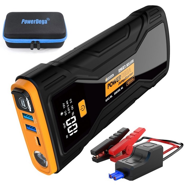 25900mAh 파워대가 자동차 긴급시동 점프스타터 오토바이 보조배터리 자동차 배터리 점프스타터스마트 점프선