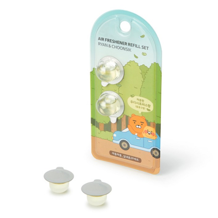 카카오프렌즈 차량용방향제 송풍구형 정품 리필 2개입