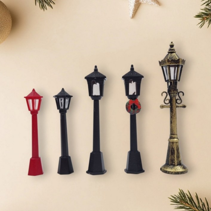 플라스틱 가로등 크리스마스 미니어처 피규어 테라리움 만들기 재료