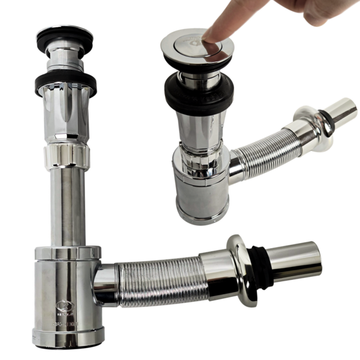 바스텔러 국산 세면대부속품 높이조절 폽업 일체형 벽트랩 세면대배수관 팝업 세면기 부속 성림