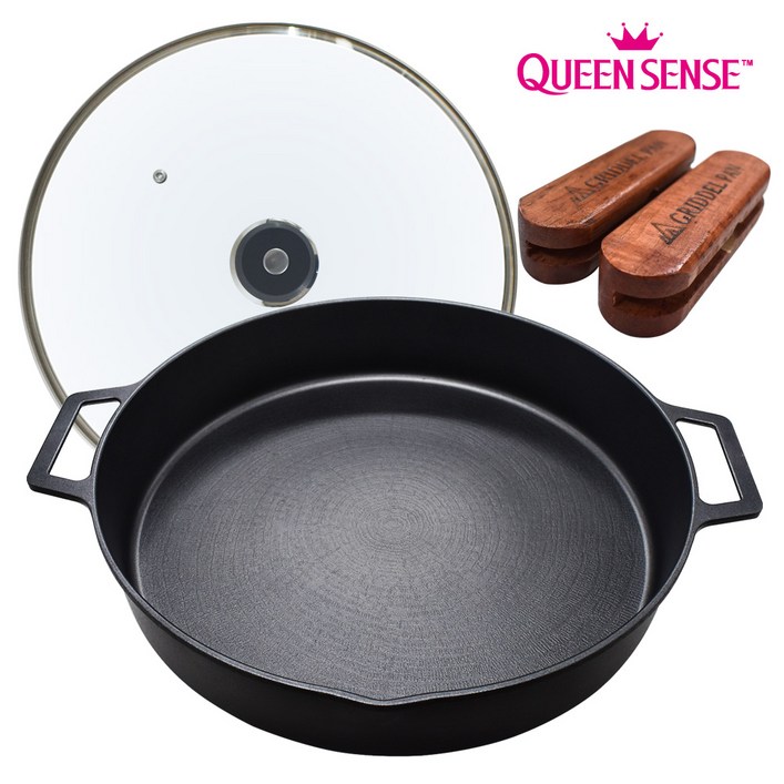 서진 퀸센스 IH 점보 뚜껑이있는 그리들팬 36cm 대형 전판 부침개 전 양수 구이팬 전골팬 그릴팬 닭갈비판 업소용 팬 판 선물용