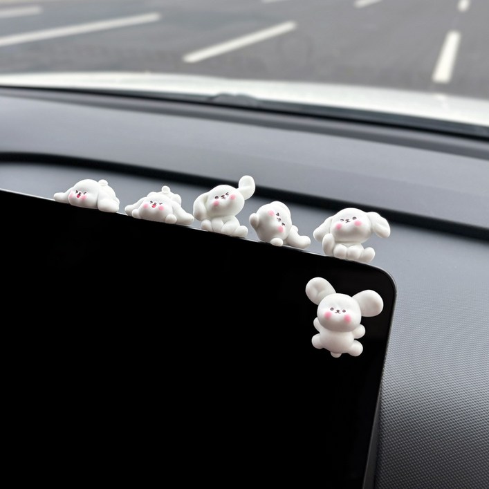 차량용 장식품 귀여운 강아지 피규어 자동차 악세사리 6종세트