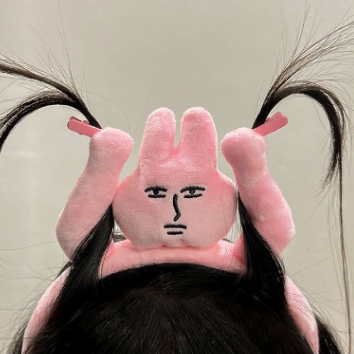 귀여운 생일용 웃긴 토끼 머리띠, 2개, 핑크