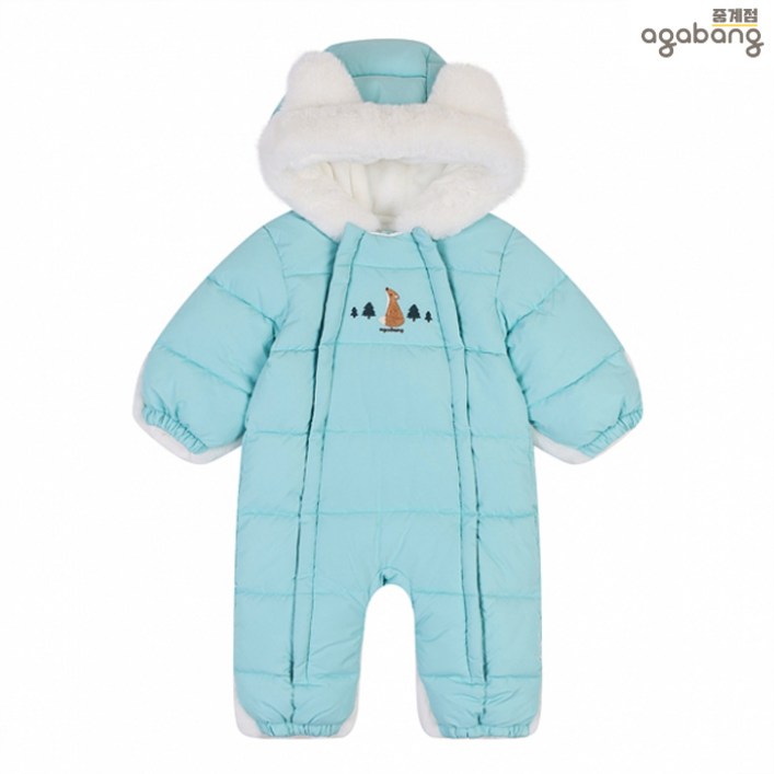 아가방 중계점 리온 포쉐 신슐 우주복 MINT 24년 겨울신상 상큼한 컬러와 퍼배색 후드 디자인 겨울바람 막아주는 빵빵한 패딩 방한 우주복