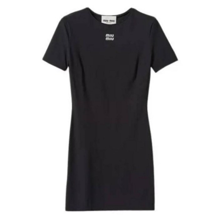 미우미우 24FW 미디 원피스 MF5397 122R F0002 Black