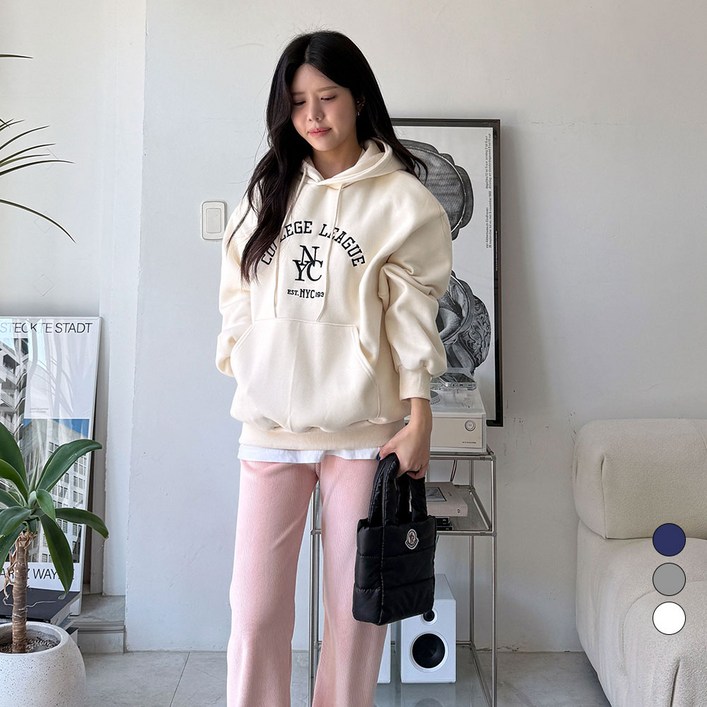 디테일웨어 여성 기모 NYC 자수 레터링 후드티셔츠 데일리 오버핏 긴소매 티셔츠 도톰한 후드맨투맨 여성스러운 티셔츠 디테일웨어 여성 기모 NYC 자수 레터링 후드티셔츠 데일리 오버핏 긴소매 티셔츠 도톰한 후드맨투맨 여성스러운 티셔츠