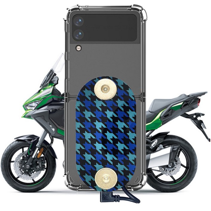 인씨네 오토바이 배달대행 라이더 삼성 갤럭시 Z플립 7 6 5 4 3 투명 젤리케이스와 C타입 충전패드 자석 거치대 젠더 딱판 찍판