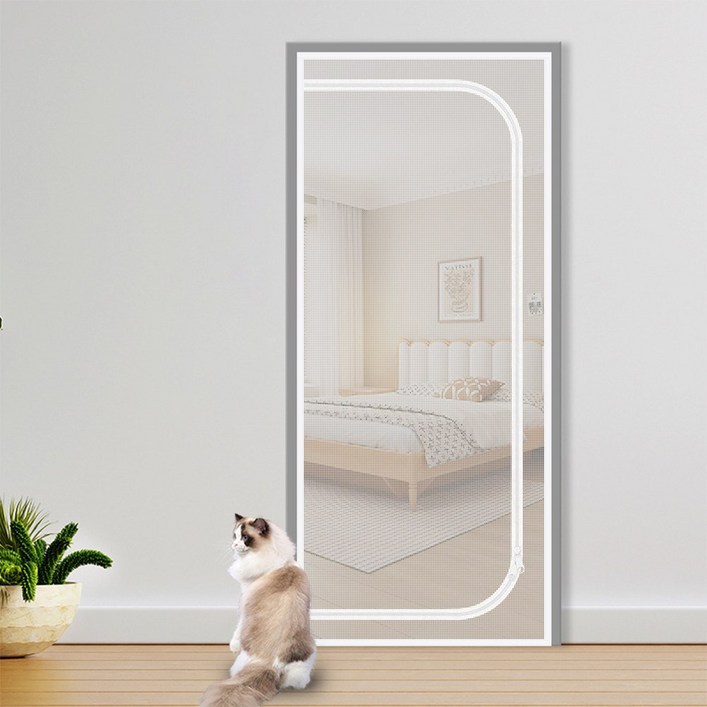 Sgirl 지퍼형 메쉬 반려동물 안전문, 1개