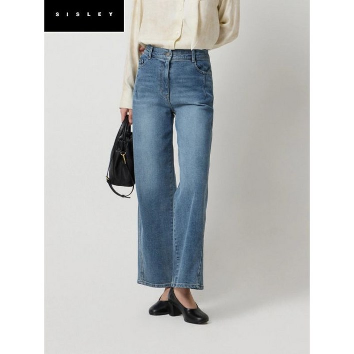 베네통 샌드 브러쉬 절개 밴딩 데님 팬츠 SADPA2611