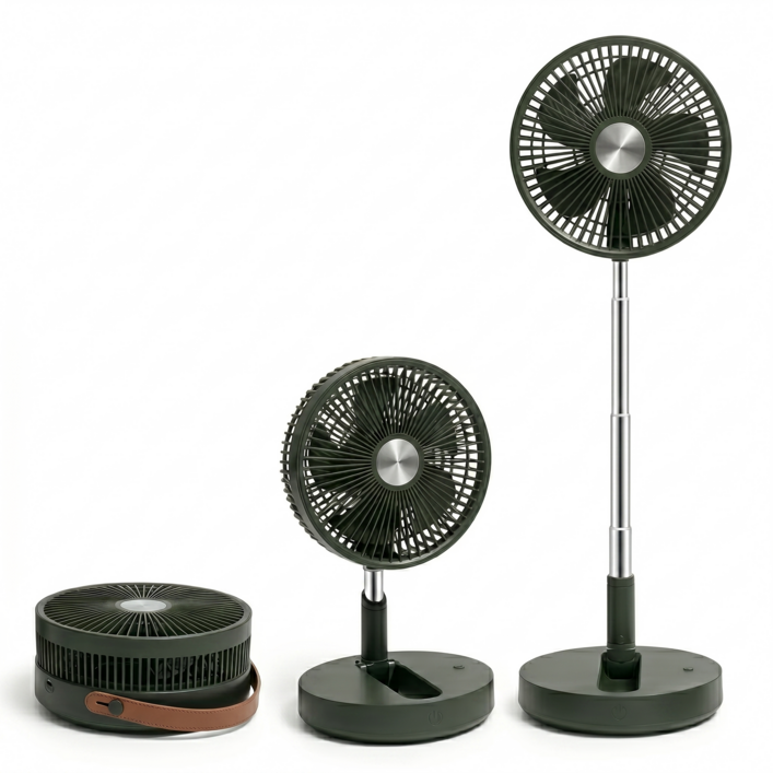 독일 접이식 무선 BLDC 선풍기 가정용 휴대용 캠핑 써큘레이터 대용량 10800mAh, 포레스트 그린10인치