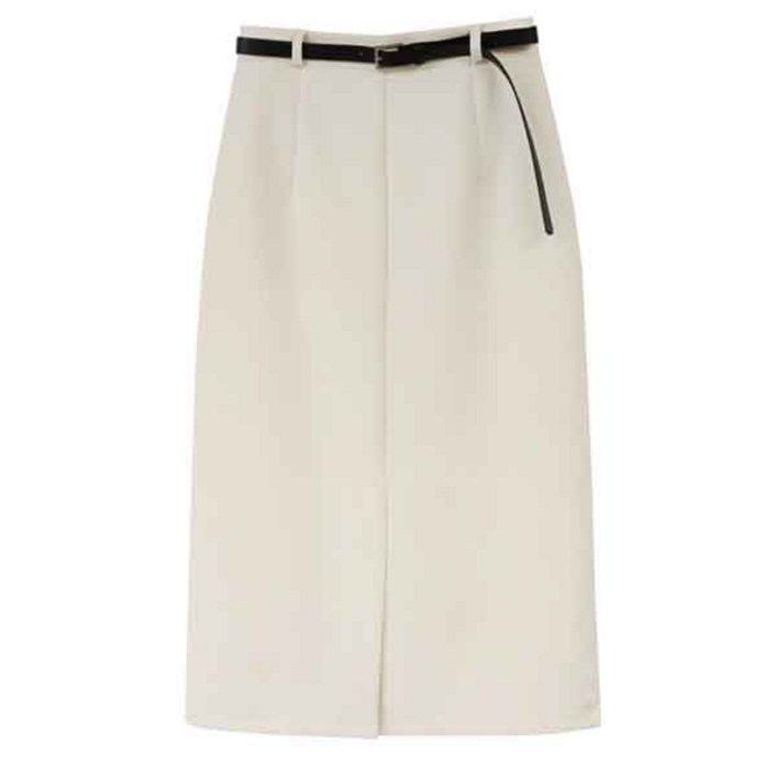 벨트set 격식룩 하객룩 H 라인 롱 슬릿 스커트