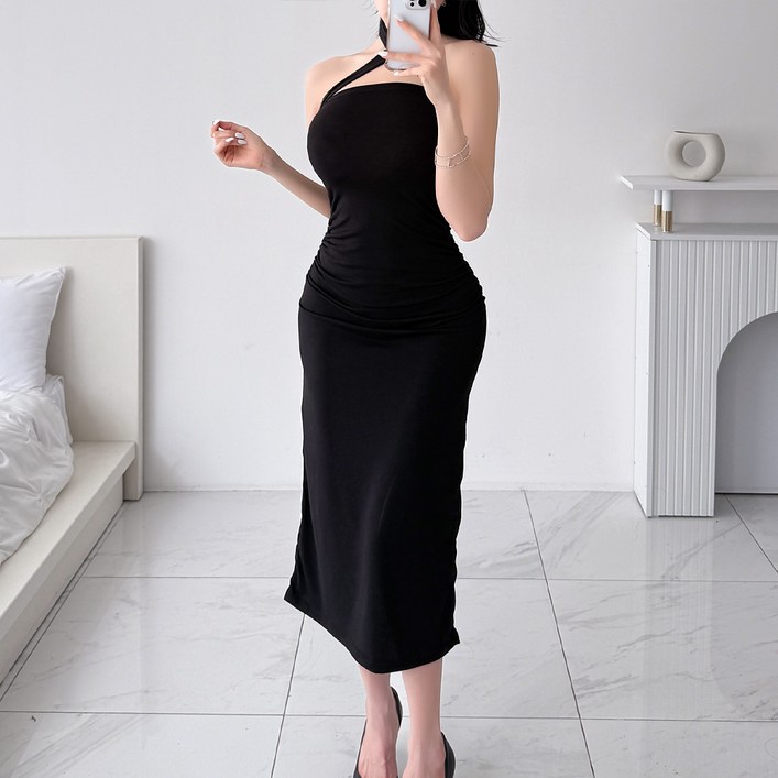 글램디브 튜느리아 스트랩 셔링 탑 롱원피스 AC0166