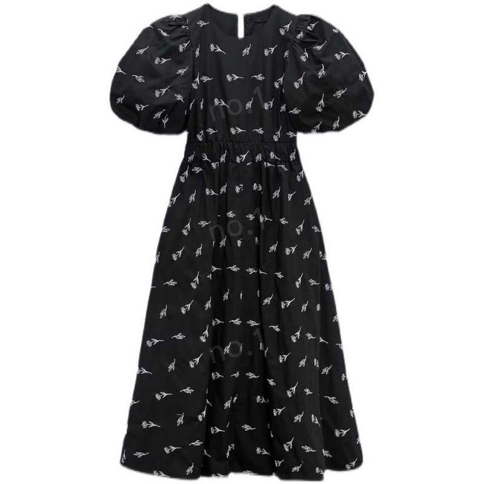 자라 블랙 퍼프 자수 롱 원피스 zara 자라 블랙 퍼프 자수 롱 원피스 zara