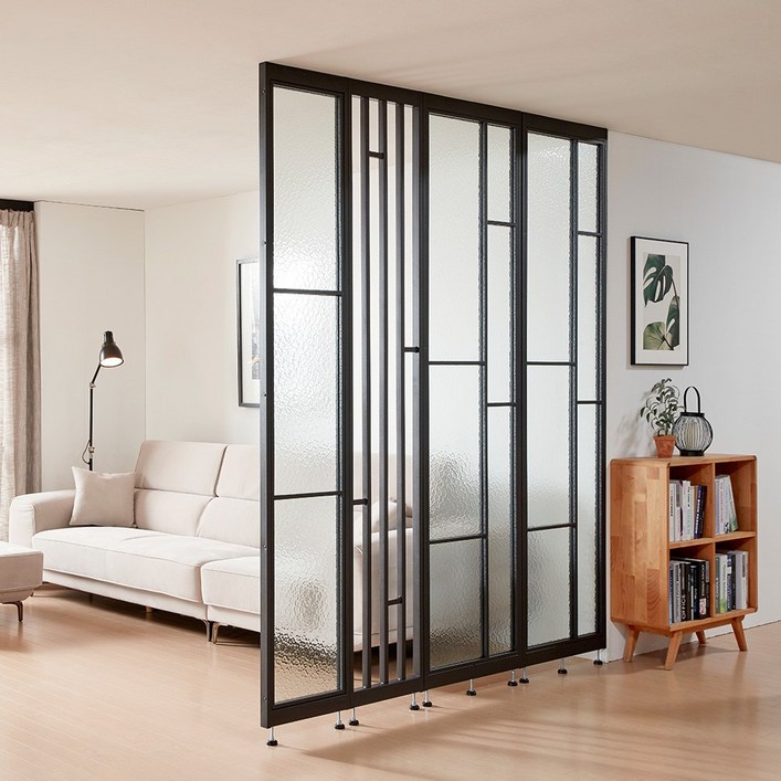 틴우드 가벽 아쿠아유리 철제 파티션, 아쿠아유리 W400 블랙H2300